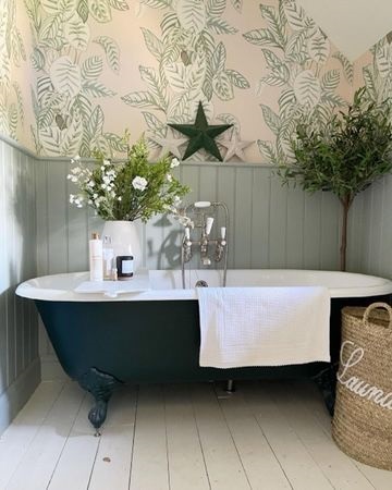 Rustic olive tree bathroom