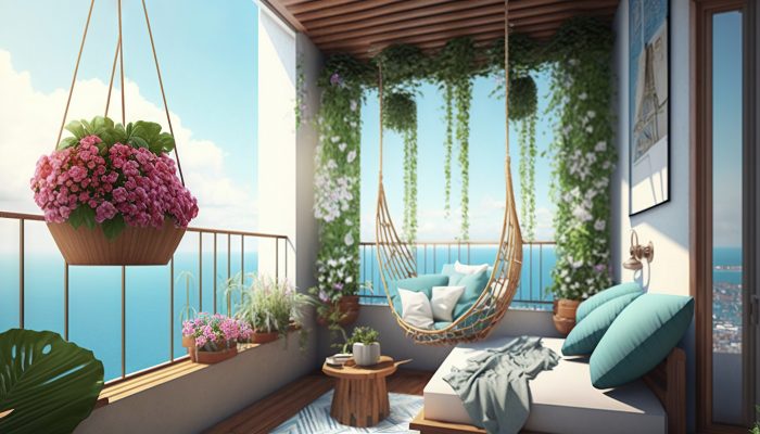 Artificial Decking And Balcony Plants 