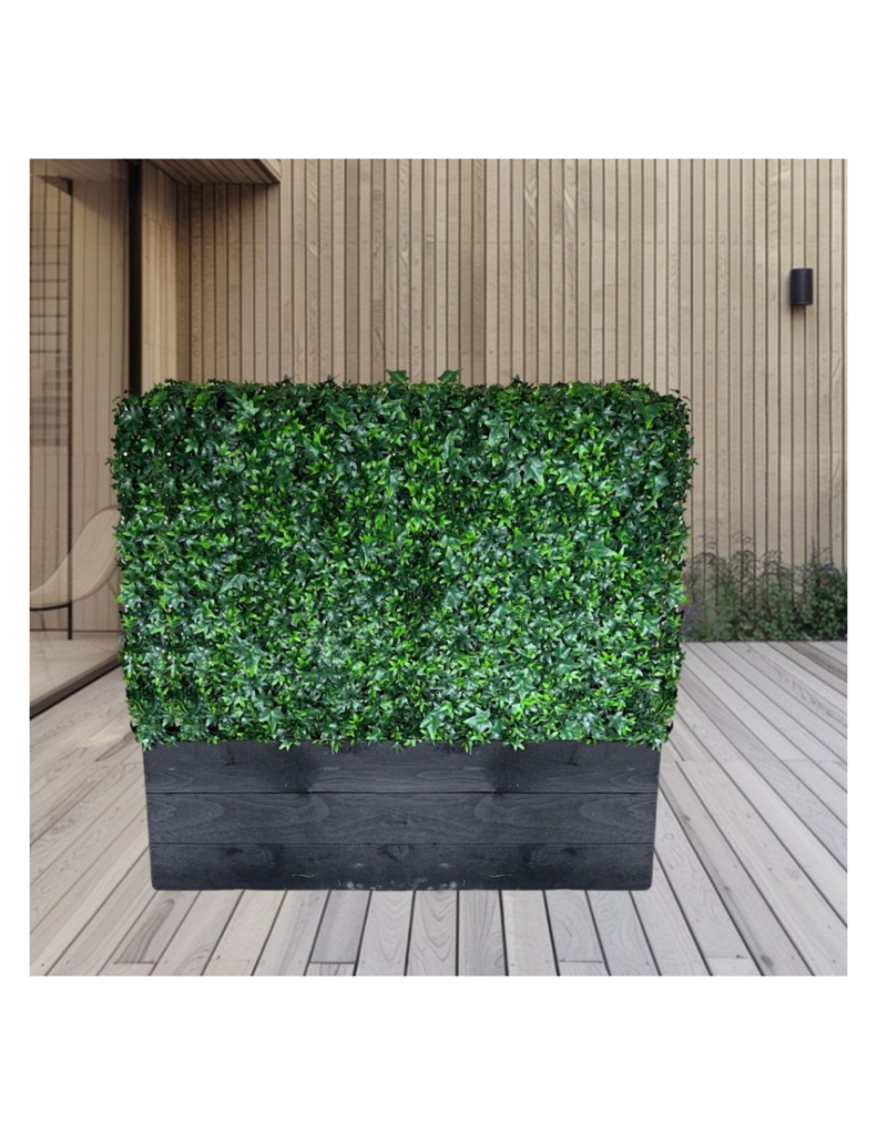 Artificial Ivy Hedge in Timber Trough