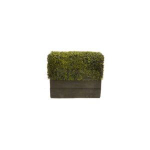 120cm Artificial Deluxe UV Boxwood Hedge in Natural Timber Trough