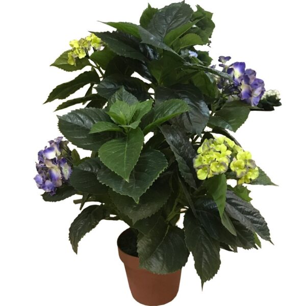 Artificial Hydrangea Plant-White-No Planter