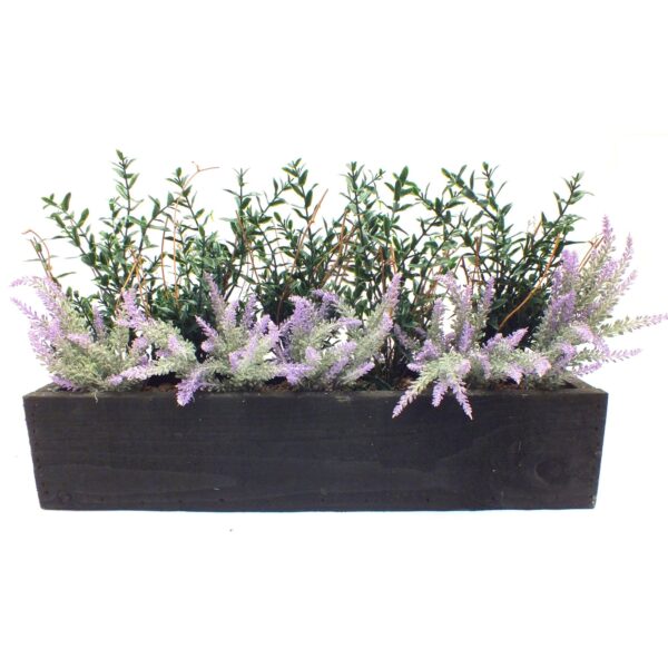 Artificial Lavender and Privet Window Box-Natural