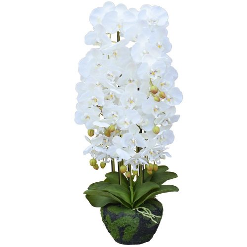 Faux Orchid in Moss Ball Large