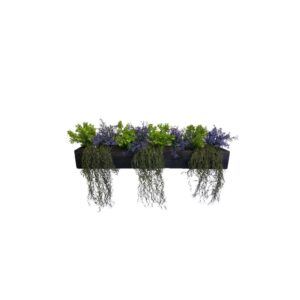 Purple Heath & Spring Green Window Box- Natural - 75cm