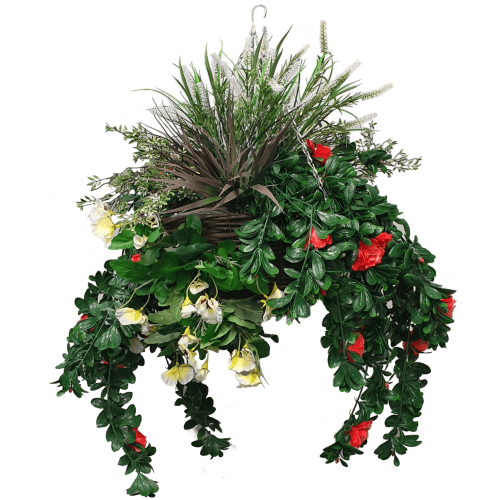 Artificial Winter Season Deluxe Hanging Basket