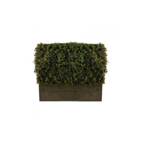 Artificial English Boxwood Hedge in Timber Trough-1.2 Meters-Natural