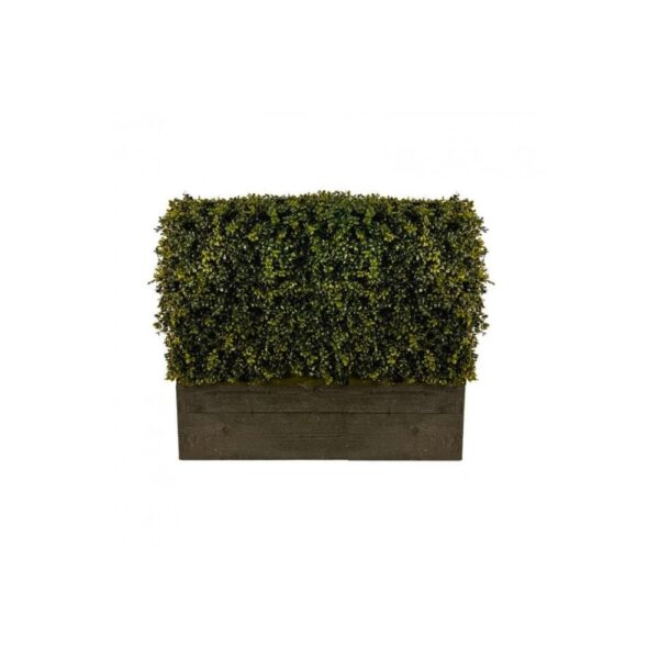 Artificial English Boxwood Hedge in Timber Trough-1.2 Meters-Natural