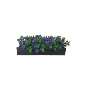 Artificial Boxwood and Pansy Window Box