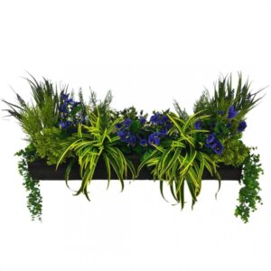 Artificial Luxe Pansy and Dracaena Grass - Natural Box - 100cm