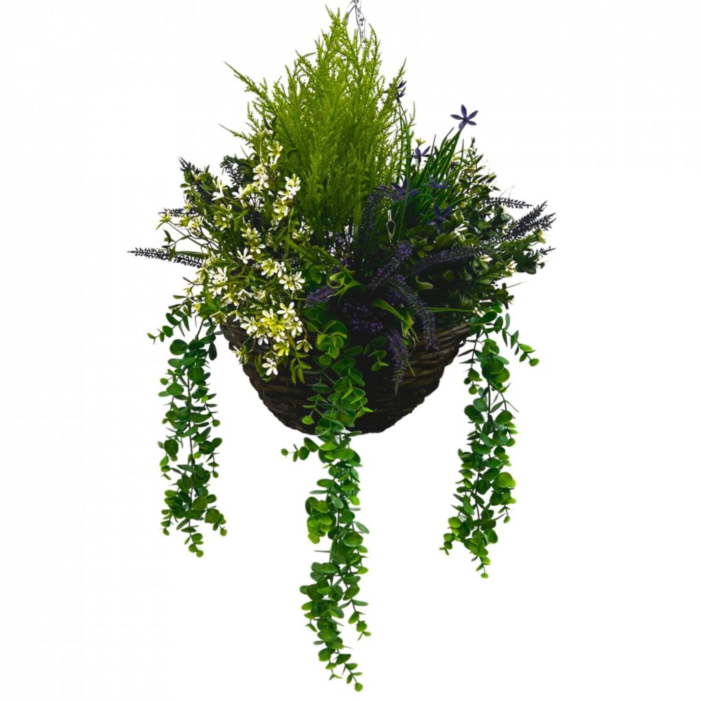 Artificial Luxe Lavender Hanging Basket