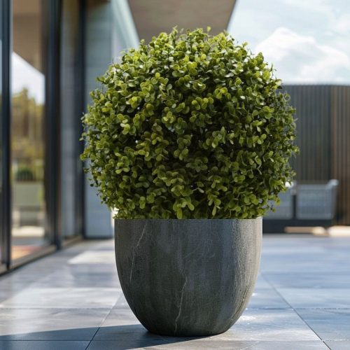 Artificial English Buxus Ball 38cm - Medium Lilia Black